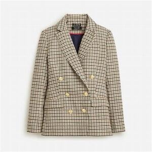 J. Crew Brynn Plaid Double-Breasted Italian wool blend Blazer Size 6